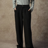 Famecoco Minimalist Textured Straight-Leg Knit Pants