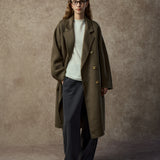 Famecoco Classic Double-Breasted Wool Long Coat
