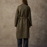 Famecoco Classic Double-Breasted Wool Long Coat