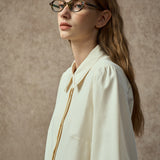 Famecoco Classic Embroidered Lantern Sleeve Blouse