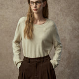 Famecoco Soft Wool Blend Pullover with Bead Detail