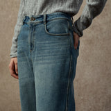 Famecoco High-Waisted Wide-Leg Relaxed Fit Jeans