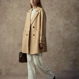 Famecoco Signature Double-Faced Wool Lapel Coat