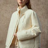 Famecoco H‑Line Down Jacket with Scarf