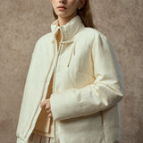 Famecoco H‑Line Down Jacket with Scarf