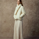 Famecoco H‑Line Down Jacket with Scarf