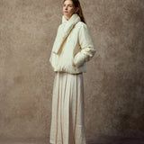 Famecoco H‑Line Down Jacket with Scarf