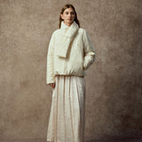 Famecoco H‑Line Down Jacket with Scarf