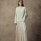 Famecoco Elegant Jacquard Satin Shirt