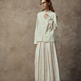 Famecoco Elegant Jacquard Satin Shirt