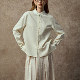 Famecoco Elegant Jacquard Satin Shirt
