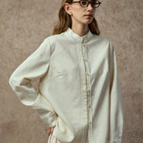 Famecoco Elegant Jacquard Satin Shirt
