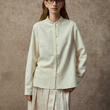 Famecoco Elegant Jacquard Satin Shirt