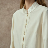 Famecoco Elegant Jacquard Satin Shirt