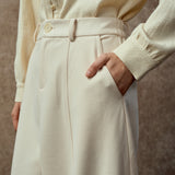 Famecoco Brushed Twill Wool-Blend Tapered Pants
