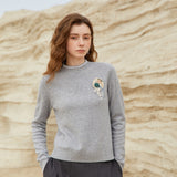 Famecoco Gold Thread Wool Pullover Sweater