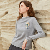 Famecoco Gold Thread Wool Pullover Sweater