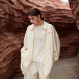 Famecoco Oversized Lyocell Wool Shirt Jacket