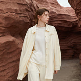 Famecoco Oversized Lyocell Wool Shirt Jacket