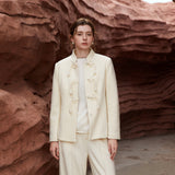 Famecoco Wool-Lyocell Knot Button Jacket