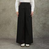 Famecoco Embroidered High-Waist Wide-Leg Pants