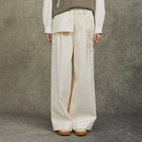 Famecoco Embroidered High-Waist Wide-Leg Pants