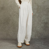 Famecoco 100% Cotton Wide-Leg Pants