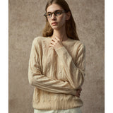Famecoco 100% Cashmere Cable Pullover Sweater