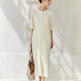 Famecoco Shirt Style Maxi Dress