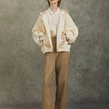 Famecoco Washed 100% Cotton Straight-Leg Pants