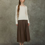 Famecoco Classic Soft Cotton-Cashmere Top
