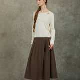 Famecoco Classic Soft Cotton-Cashmere Top