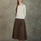 Famecoco Classic Soft Cotton-Cashmere Top