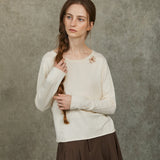 Famecoco Classic Soft Cotton-Cashmere Top