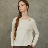 Famecoco Classic Soft Cotton-Cashmere Top