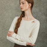 Famecoco Classic Soft Cotton-Cashmere Top