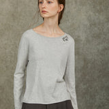 Famecoco Classic Soft Cotton-Cashmere Top