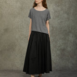 Famecoco Flowy A-Line Maxi Skirt