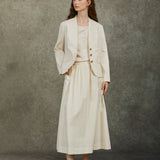 Famecoco 100% Cotton Waisted-Tailored Blazer
