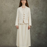 Famecoco 100% Cotton Waisted-Tailored Blazer