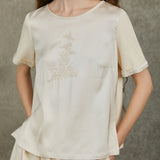 Famecoco 100% Viscose Embroidered Top