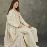 Famecoco 100% Cotton Collarless Long Coat