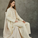 Famecoco 100% Cotton Collarless Long Coat