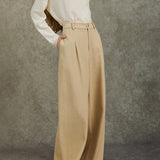 Famecoco 100% Cotton Wide-Leg Corduroy Pants