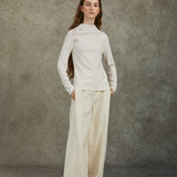 Famecoco Raw-Hem Wide-Leg Denim Pants