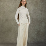Famecoco Raw-Hem Wide-Leg Denim Pants