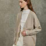 Famecoco Artistic Wool-Blend Knit Cardigan