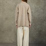 Famecoco Artistic Wool-Blend Knit Cardigan