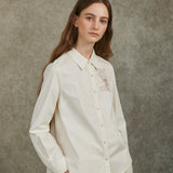 Famecoco Long-Sleeve Shirt with Embroidered Graphic