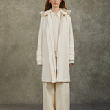 Famecoco Hooded Cotton-Blend Trench Coat